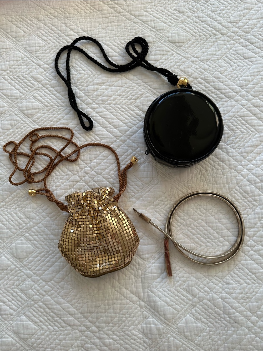 Vintage Disco Bags and Gold Belt Set